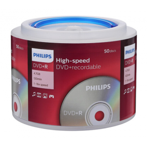 飞利浦（PHILIPS）DVD+R光盘/刻录盘 16速4.7G 桶装50片