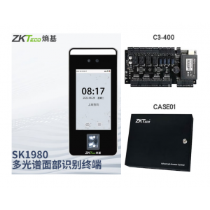 ZKTECO中控 网络版刷卡版门禁刷卡系统（含磁力锁1套/出门按钮1套/门禁控制器1台/网络版门禁机2台/电源插座1套/网络线材1套）