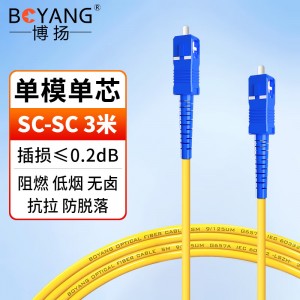 博扬BY-3111SM电信级光纤跳线SC-SC(UPC) 3米/条