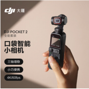 大疆（DJI）Pocket 2 灵眸口袋云台相机全能套装（闪迪256G内存卡/沣标FB-880多合一读卡器 +大疆 DJl Osmo Mobile SE OM手机云台稳定器）