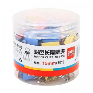 得力 彩色长尾夹 8556 15mm 混色 60只/筒