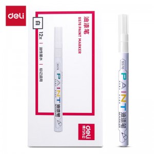 得力(deli)S576 细杆修补油漆笔记号笔 12支/盒 白色