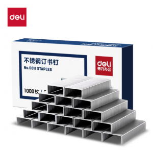 得力0011不锈钢订书钉12#(1000枚/盒)