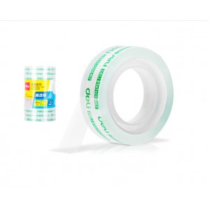 得力(deli)30029 易撕透明胶带 12mm*18m