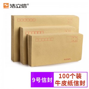 浩立信 9号牛皮纸信封100个/包 单位：包