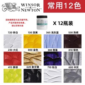 温莎牛顿画家专用丙烯颜料300ml大瓶 常用12色