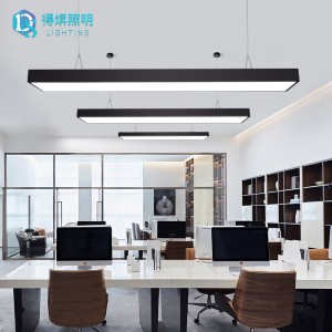 得焺 办公室LED长条吊灯 黑色直角120*10-36W白光