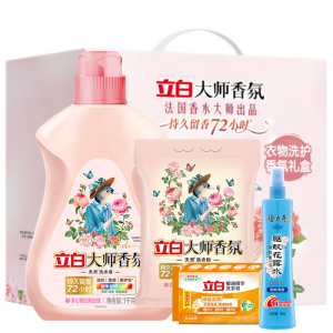 立白 家庭洗护四件套组合（含香氛洗衣液1kg/香氛洗衣粉350g/袋椰油精华洗衣皂101g/隆力奇驱蚊花露水95ml）