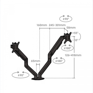 Brateck北弧 17-32吋 E350ez-2  双屏显示器支架 