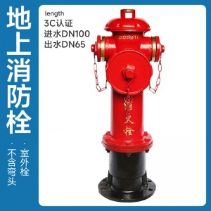 蓝炎 室外地上式消防消火栓进水口DN100/出水口DN65小体（不含弯头)